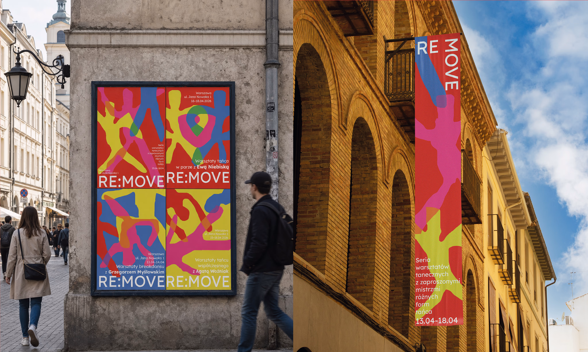 Posters mounted in the city