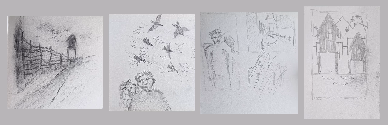 Charcoal sketch studies